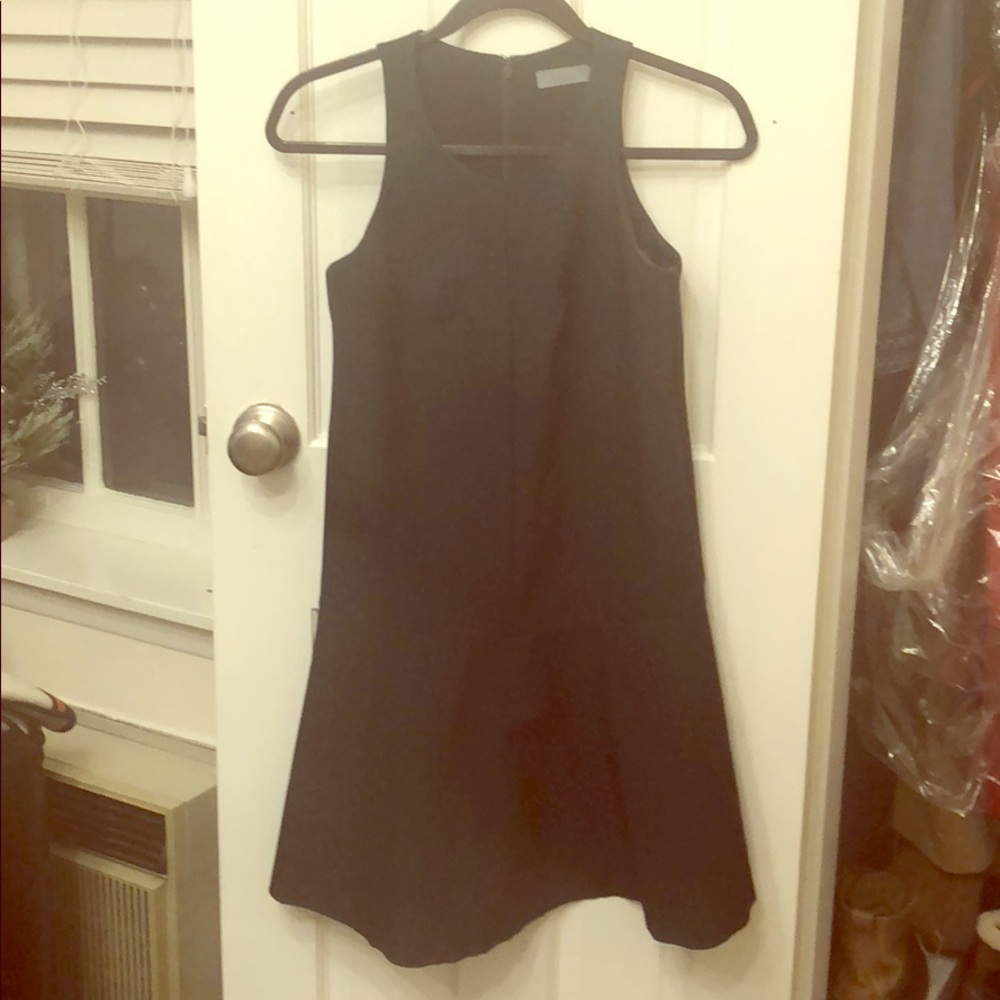 COS forest green A-line drop waist dress